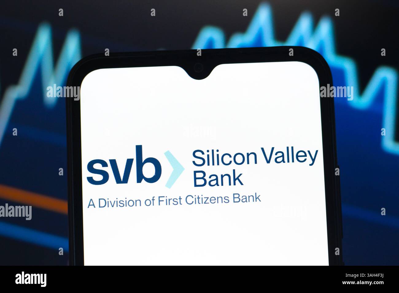 In this photo illustration, the SVB (Silicon Valley Bank) logo is seen ...