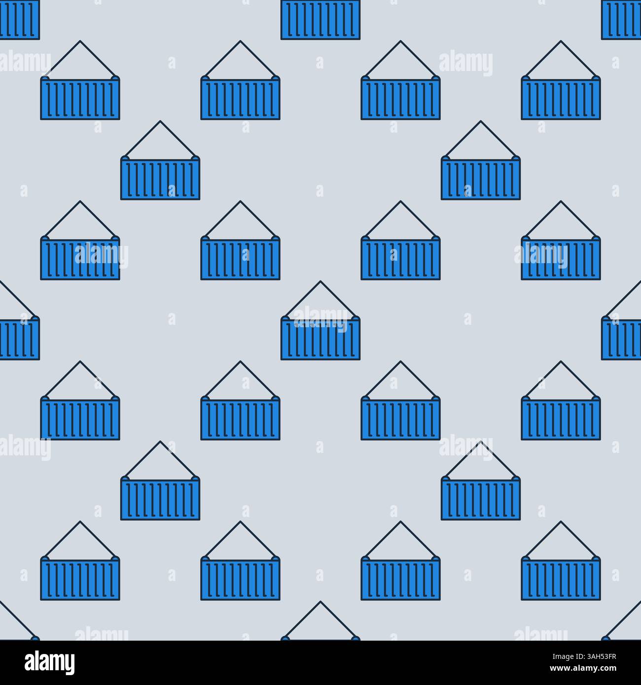 Blue Container vector minimal colored seamless pattern Stock Vector