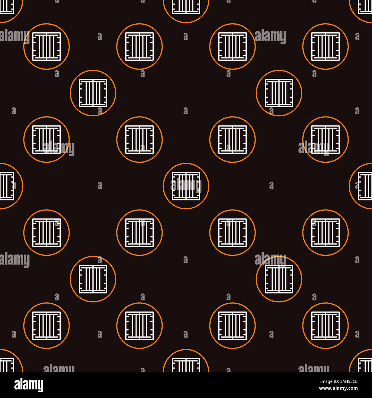Circle with Shipping Container vector seamless pattern or cargo concept background Stock Vector