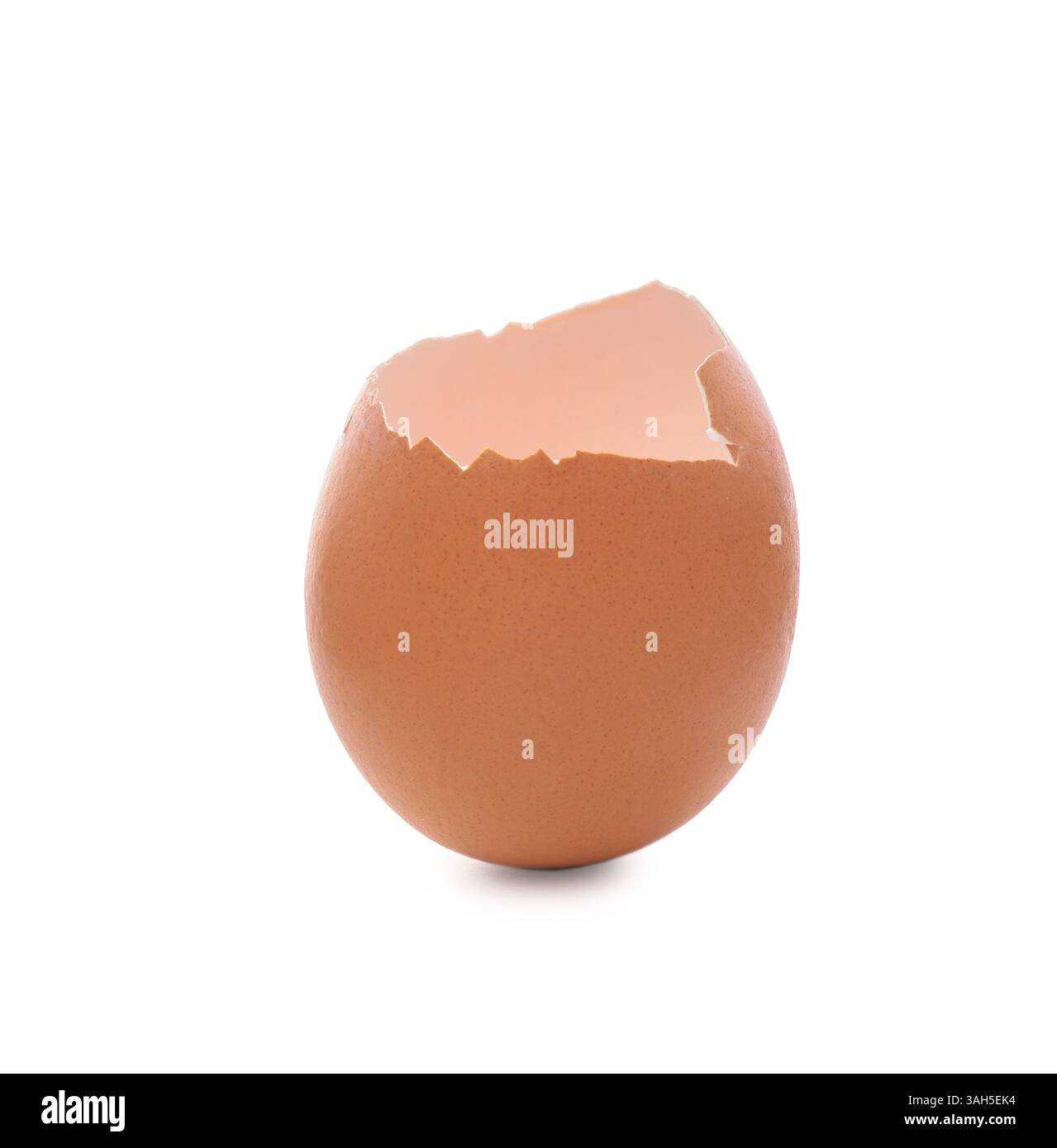 Piece of cracked eggshell isolated on white Stock Photo