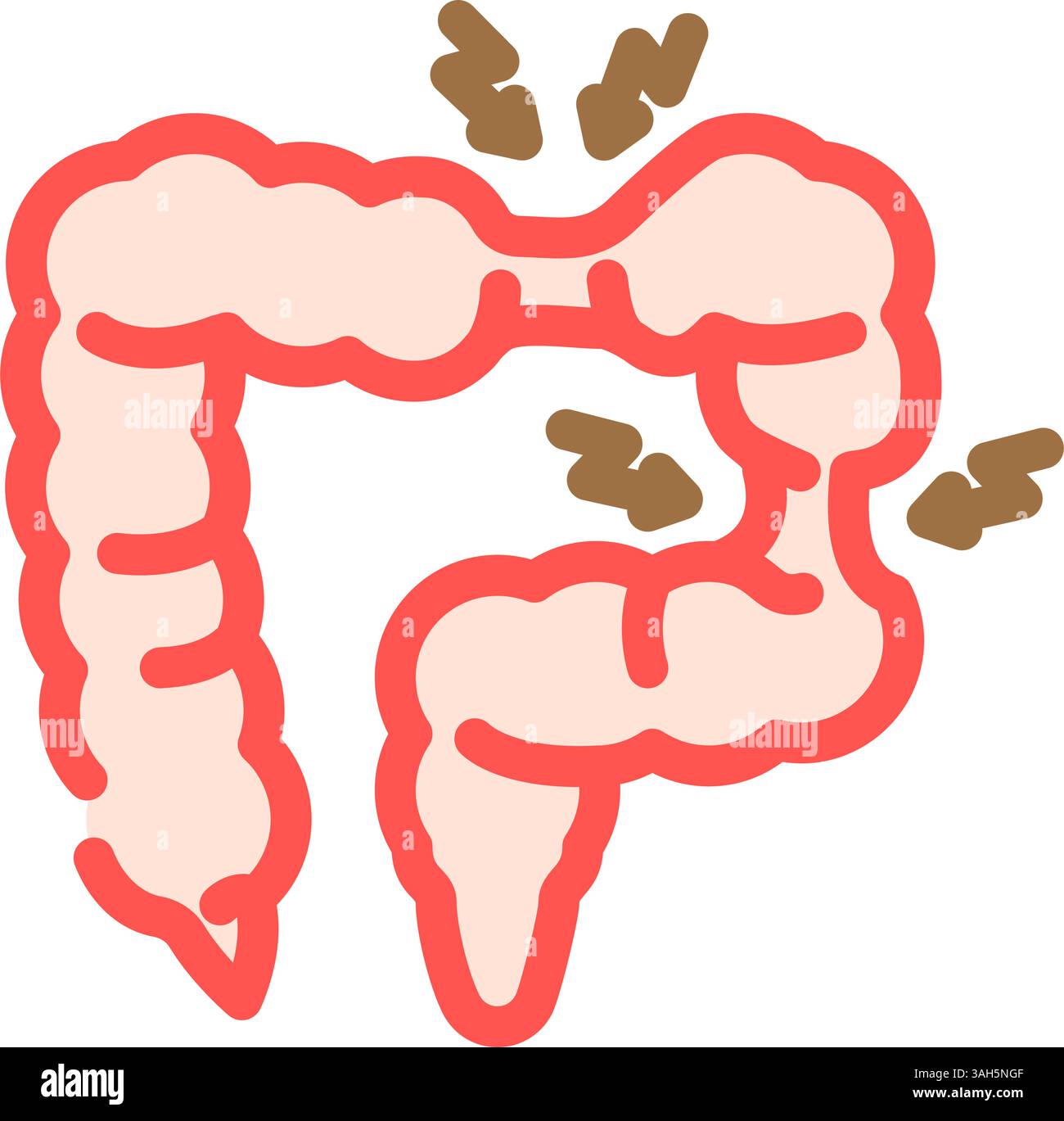 irritable bowel syndrome color icon vector illustration Stock Vector ...