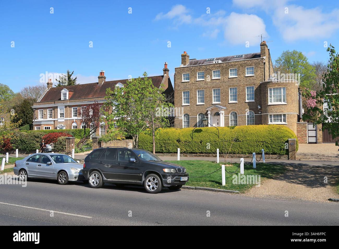 Large, Georgian houses in Dulwich Village, south east London, UK. One of south London's most affluent areas. Stock Photo