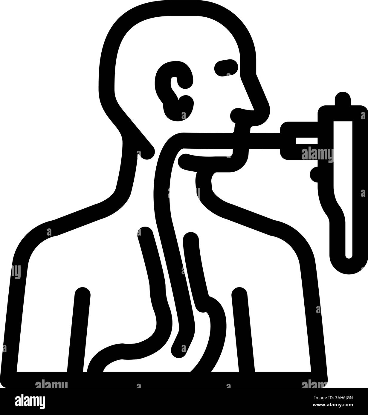 endoscopic procedure gastroenterologist line icon vector illustration ...