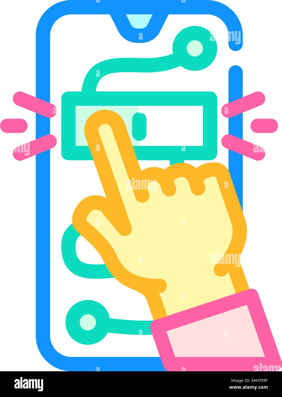 interactive content online learning platform color icon vector ...