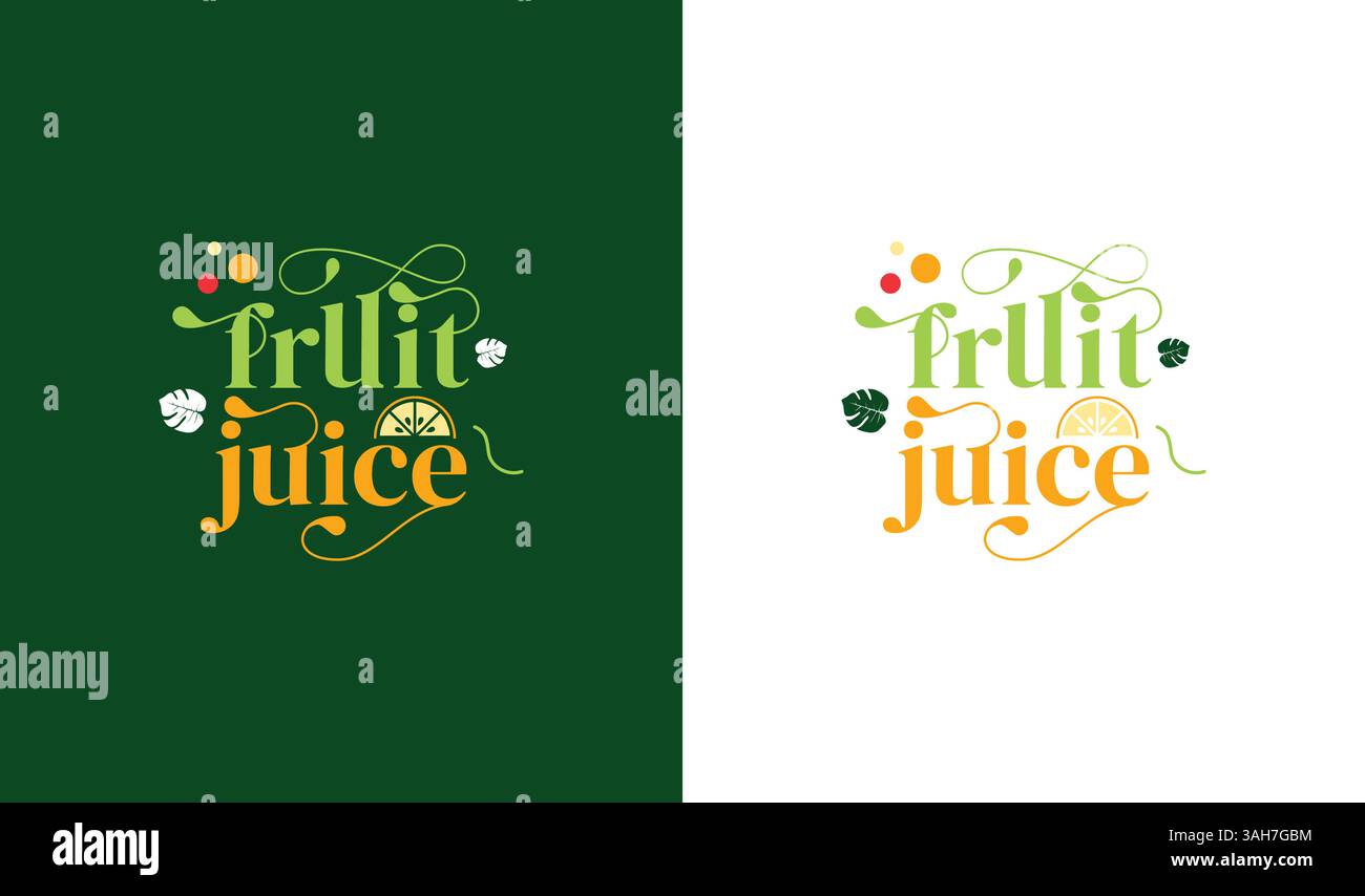 Fresh Fruit Juice Logo Design Vibrant Beverage Branding Vector Template high quality print ready Stock Vector