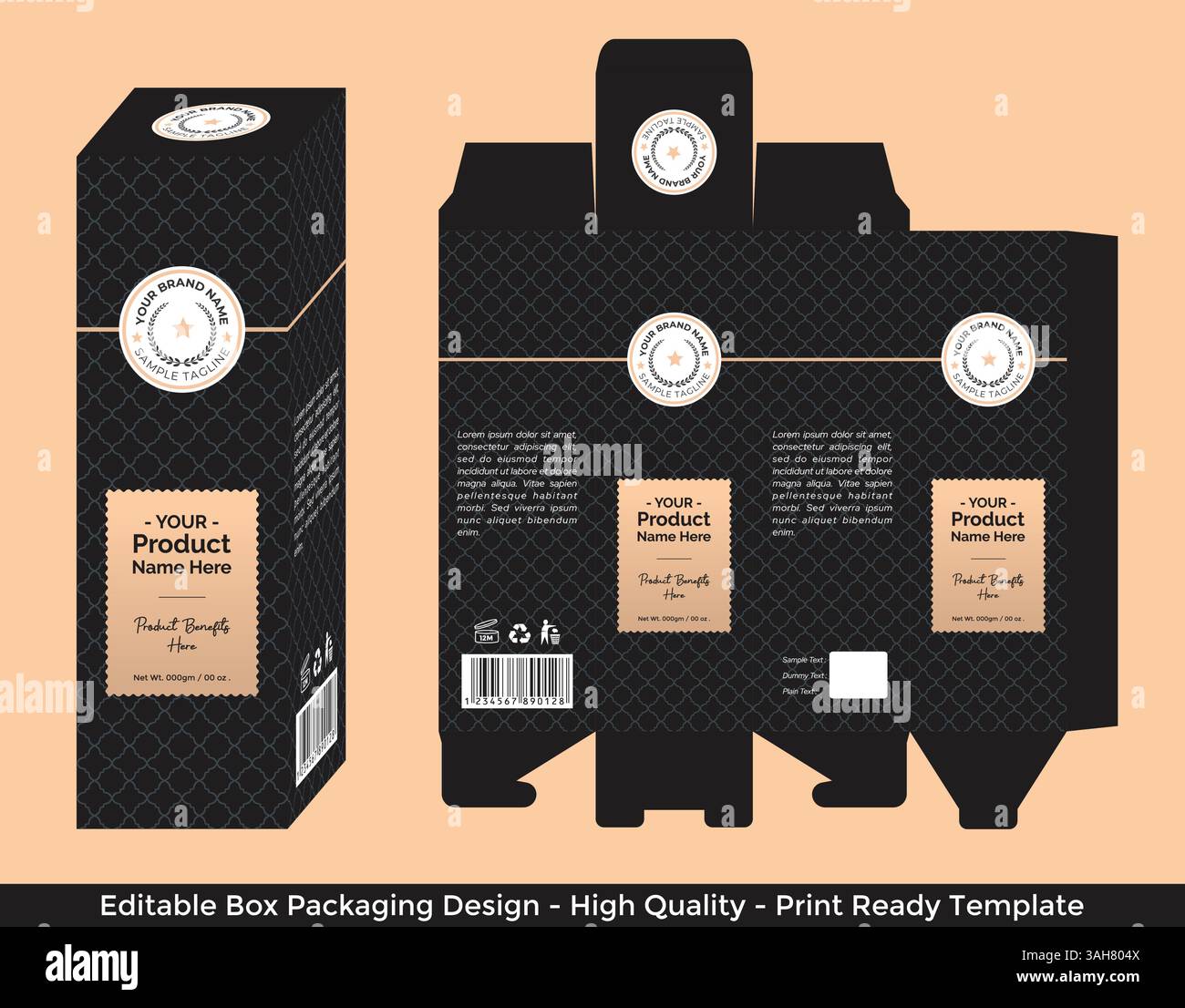 Luxury Box design template, Premium packaging design template, Premium ...