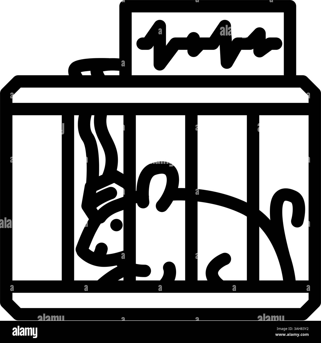 lab rat genetic engineering line icon vector illustration Stock Vector ...