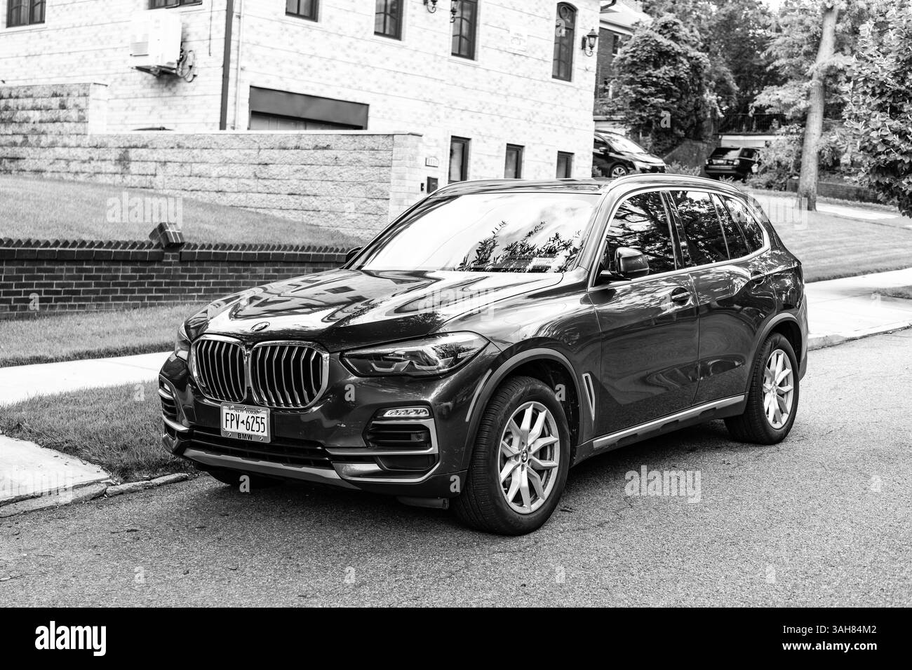 New York City, USA - August 26, 2023: BMW X5 SUV car crossover, corner ...
