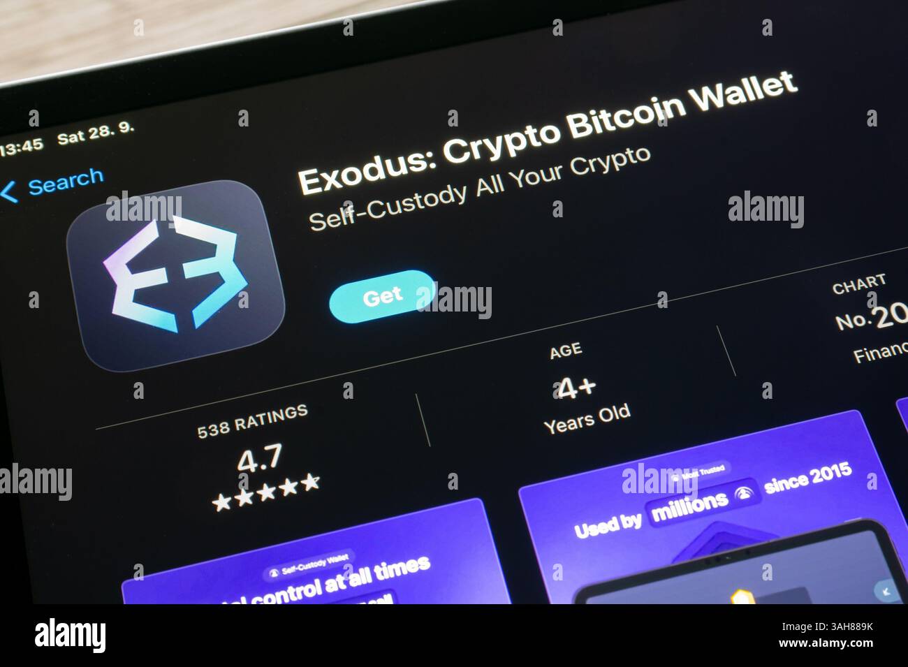 Exodus crypto bitcoin wallet app hi-res stock photography and images - Alamy