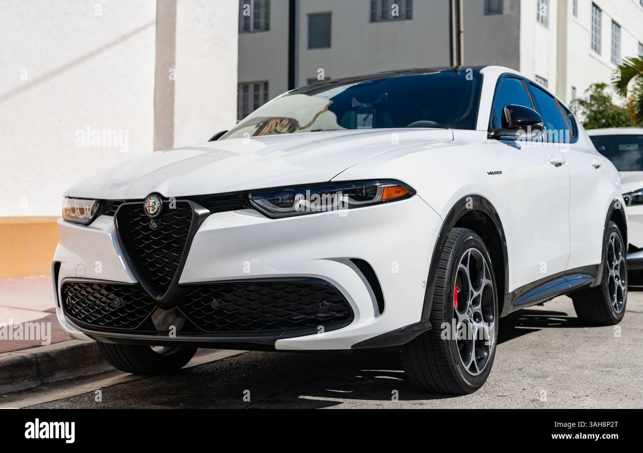 Alpha Romeo Crossover Miami, Florida, USA - December 09, 2024: 2024 Alfa Romeo Tonale Veloce ...