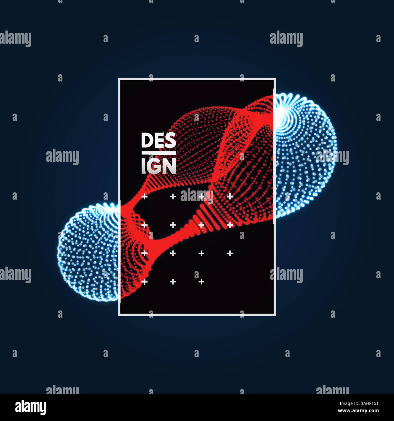 Object consisting of points. 3d futuristic technology style. Vector illustration. Stock Vector