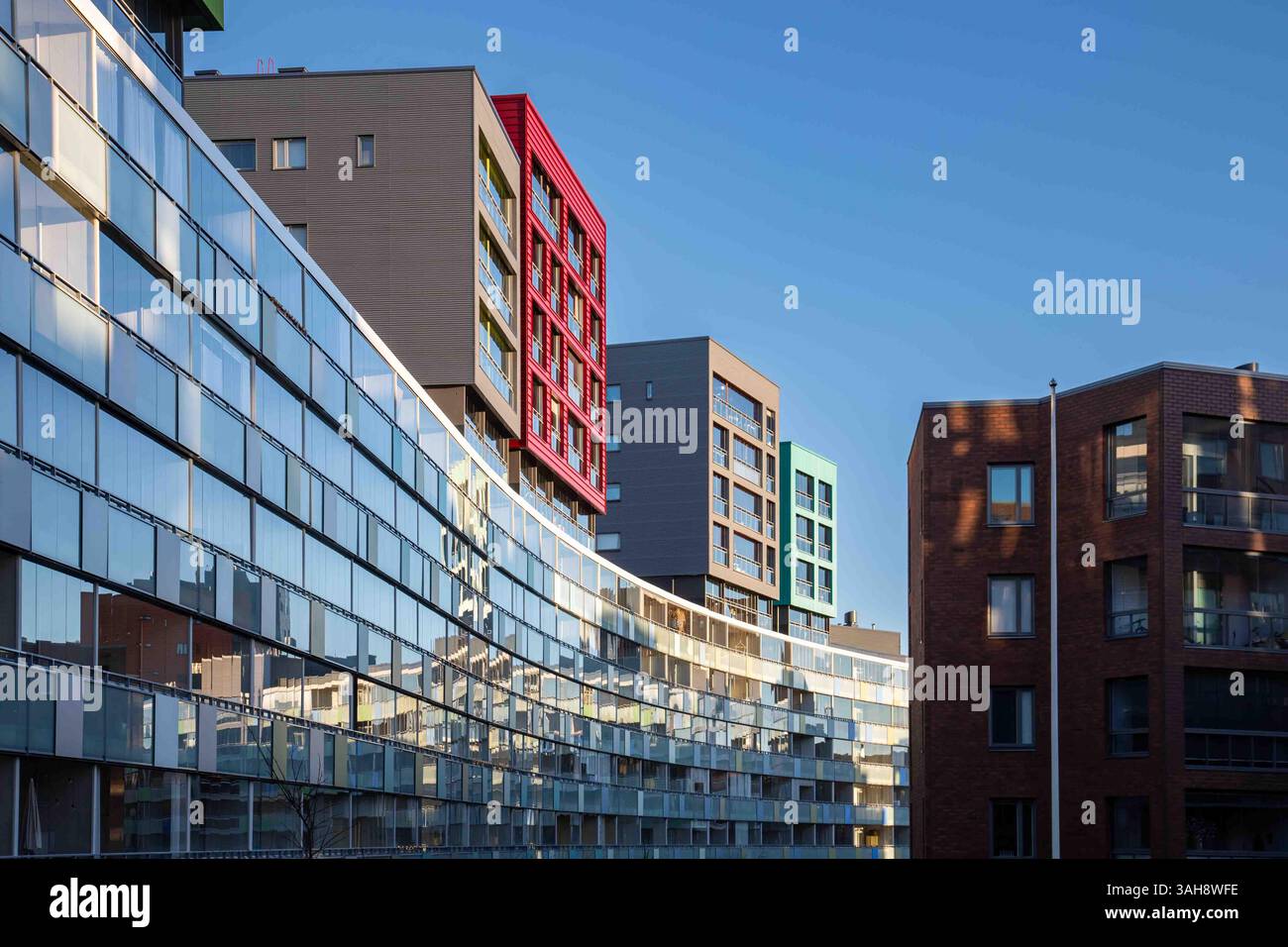 Contemporary architecture of Konepaja district in Helsinki, Finland Stock Photo