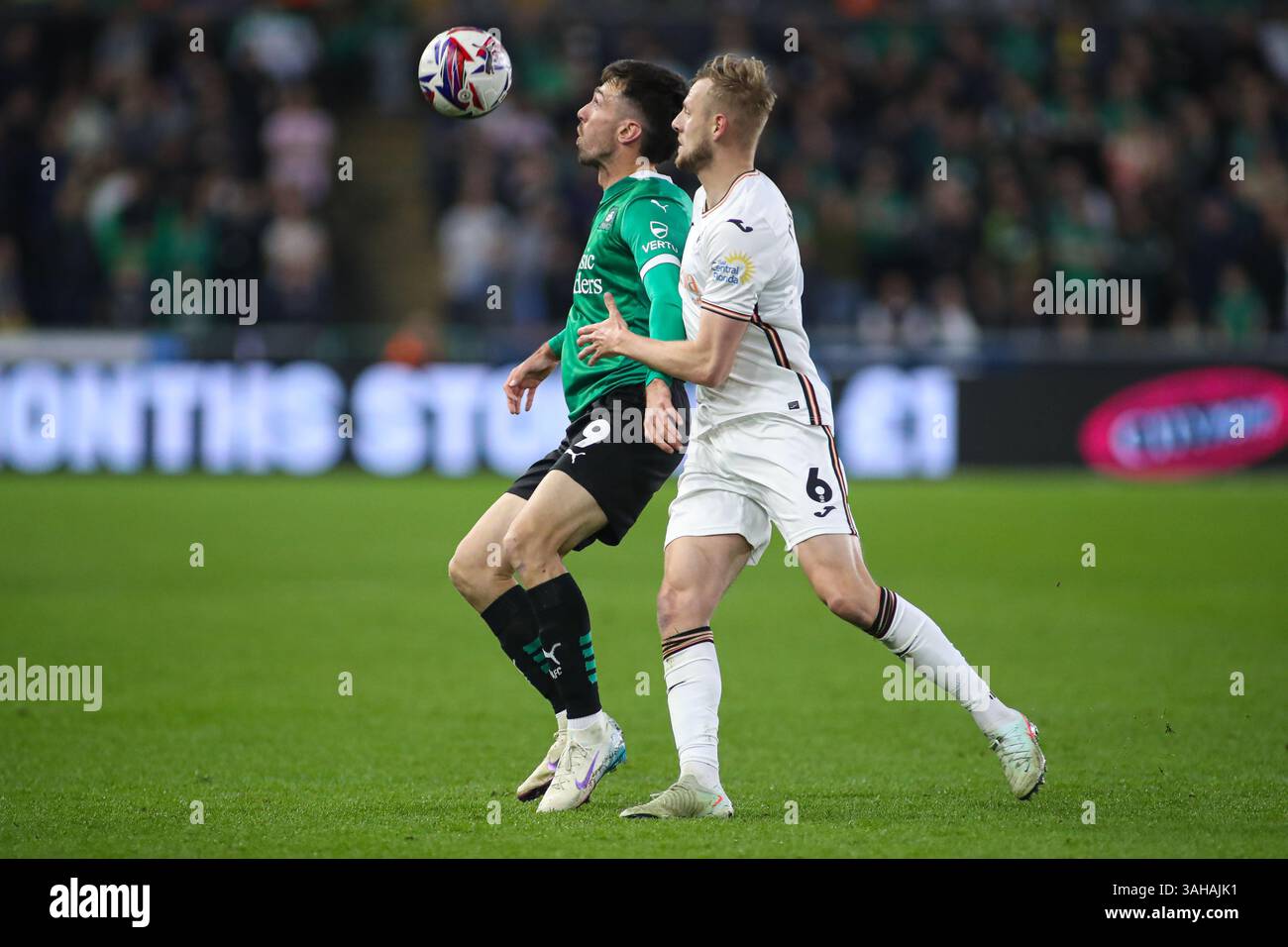 Swansea, UK. 09th Apr, 2025. Ryan Hardie of Plymouth Argyle and Harry ...