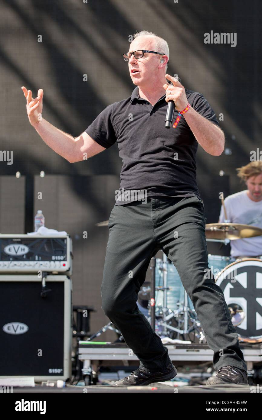 April 11, 2015 - Indio, California, U.S - Singer GREG GRAFFIN of Bad Religion performs live during the three day Coachella Music and Arts Festival at Empire Polo Club in Indio, California (Credit Image: © Daniel DeSlover/ZUMA Wire) Stock Photo