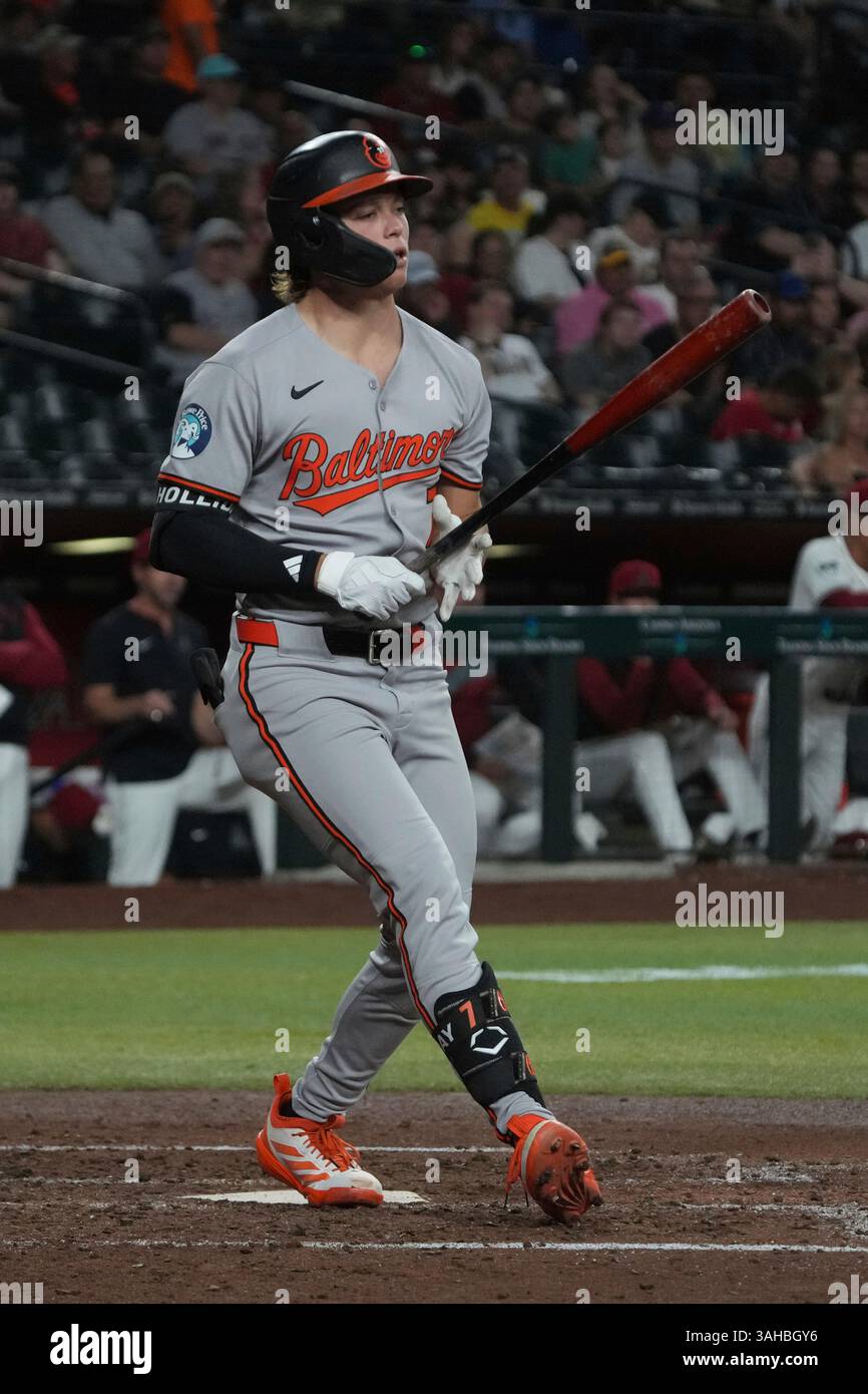 Baltimore Orioles outfielder Heston Kjerstad (13) in the first inning ...