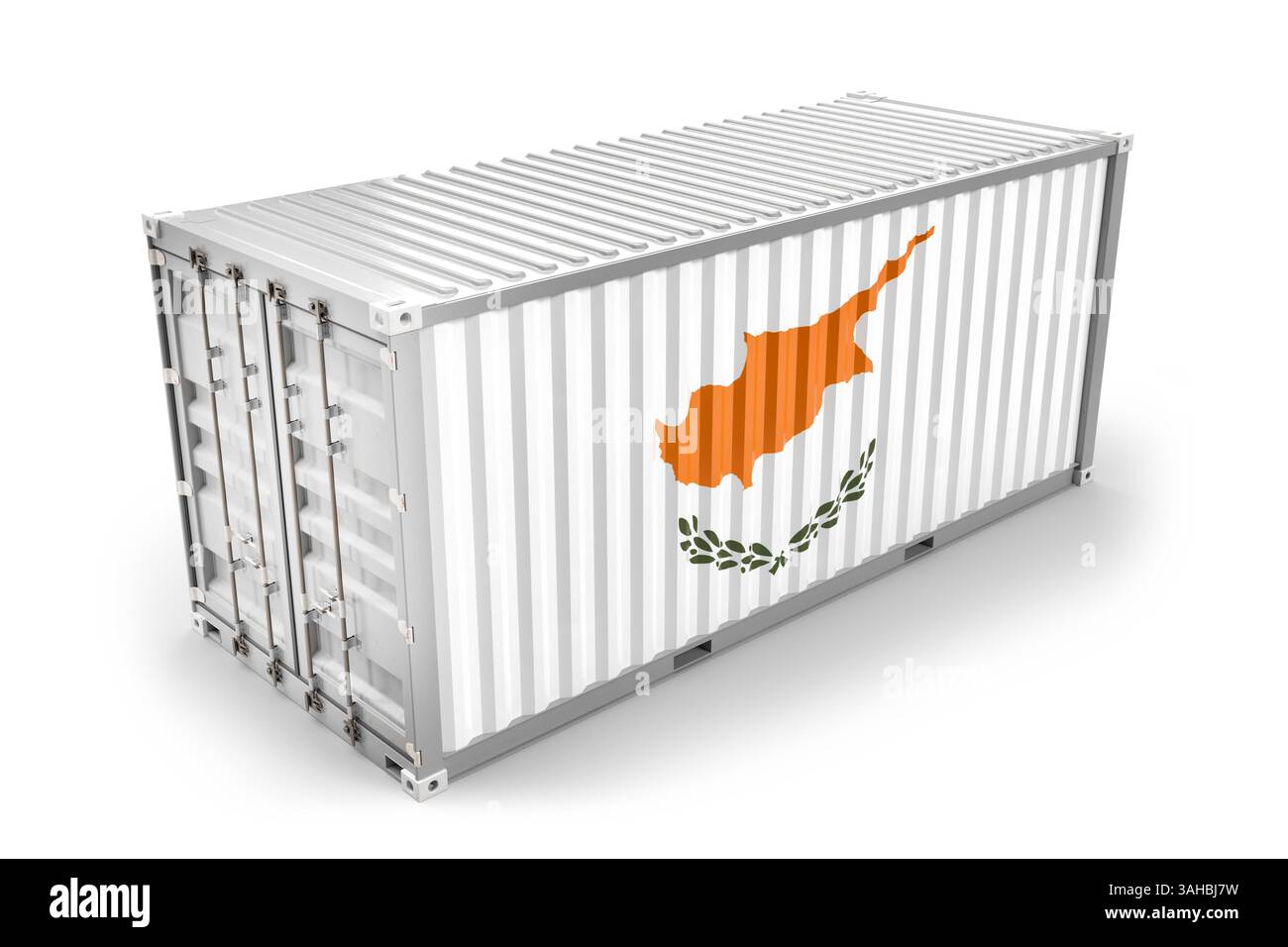 Container Distance Cyprus Cargo container bearing Cyprus national flag, representing ...
