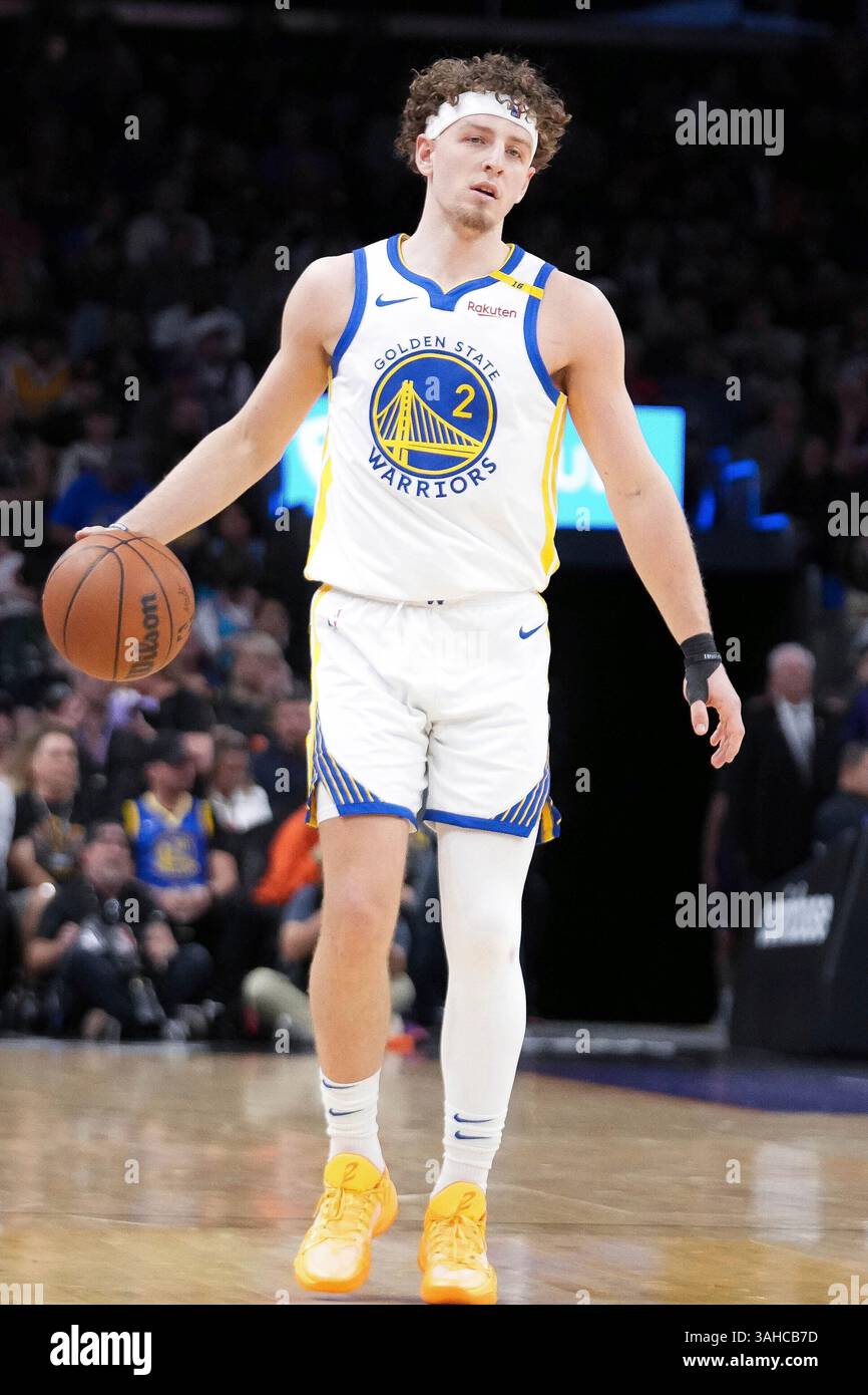 Golden State Warriors Guard Brandin Podziemski 2 During An NBA Golden State Warriors Guard Brandin Podziemski 2 During An Nba Basketball Game Against The Phoenix Suns In Phoenix Tuesday April 8 2025 Ap Photodarryl Webb 3AHCB7D