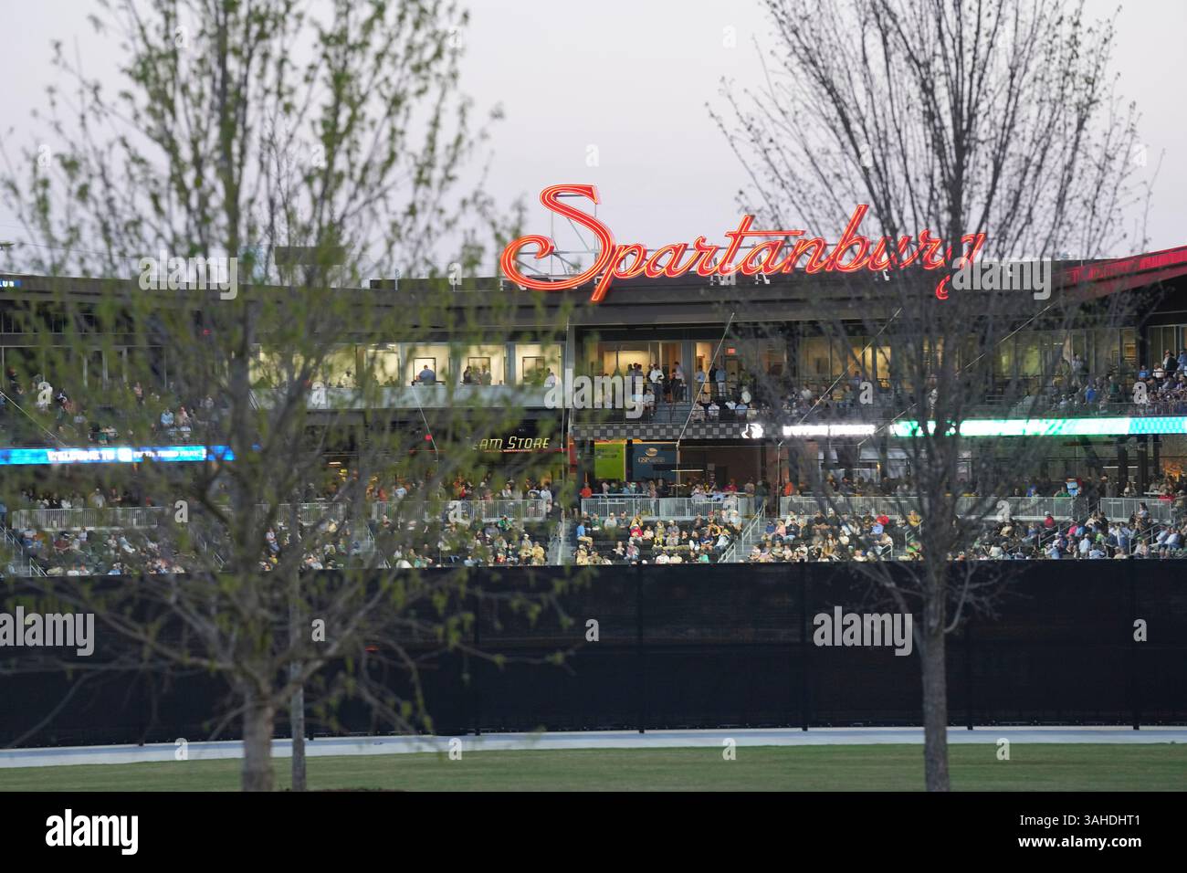 View from beyond center field during a game between USC Upstate