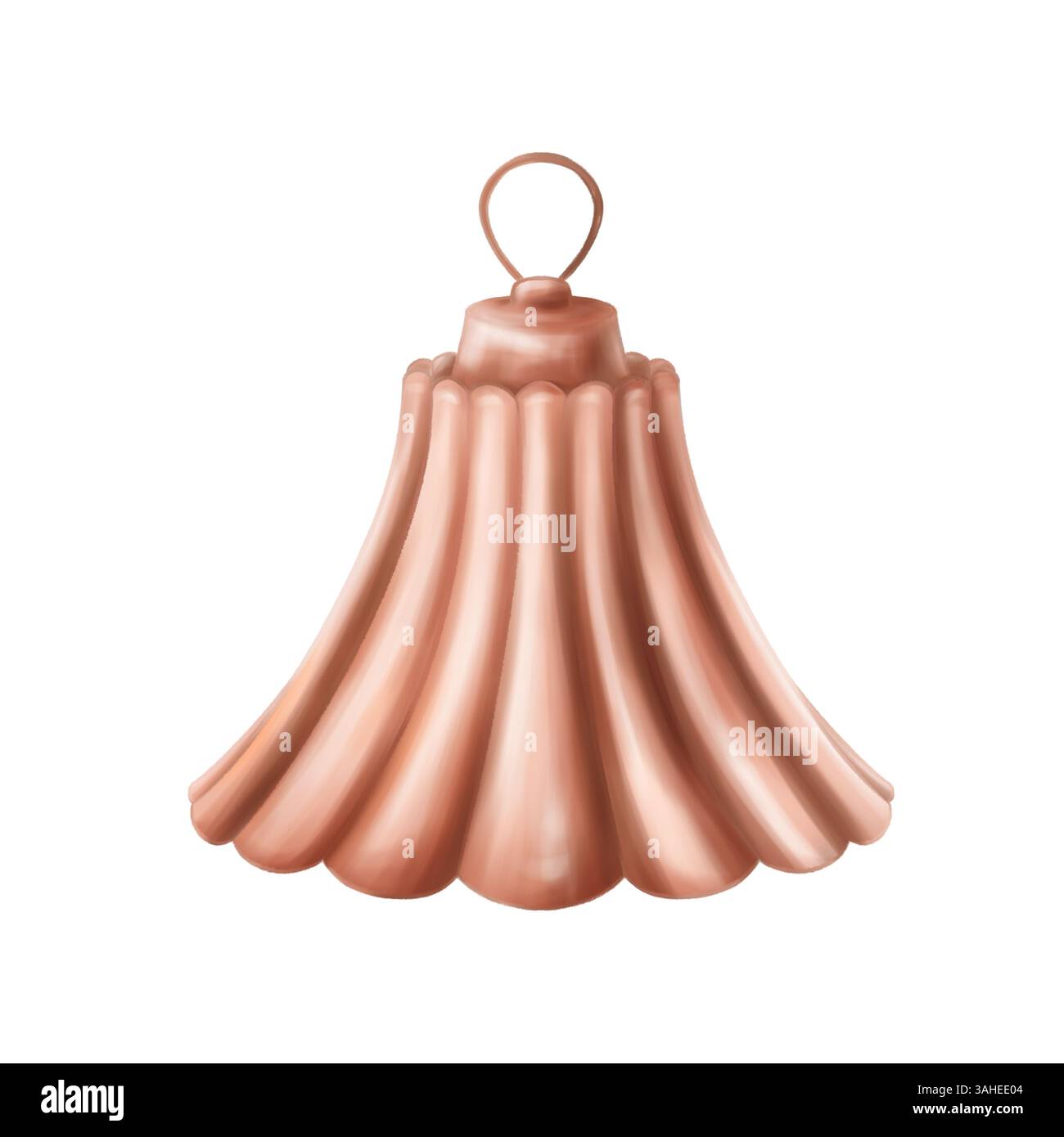Copper metallic shiny ringing retro bell, alarm bell pinkish color ...
