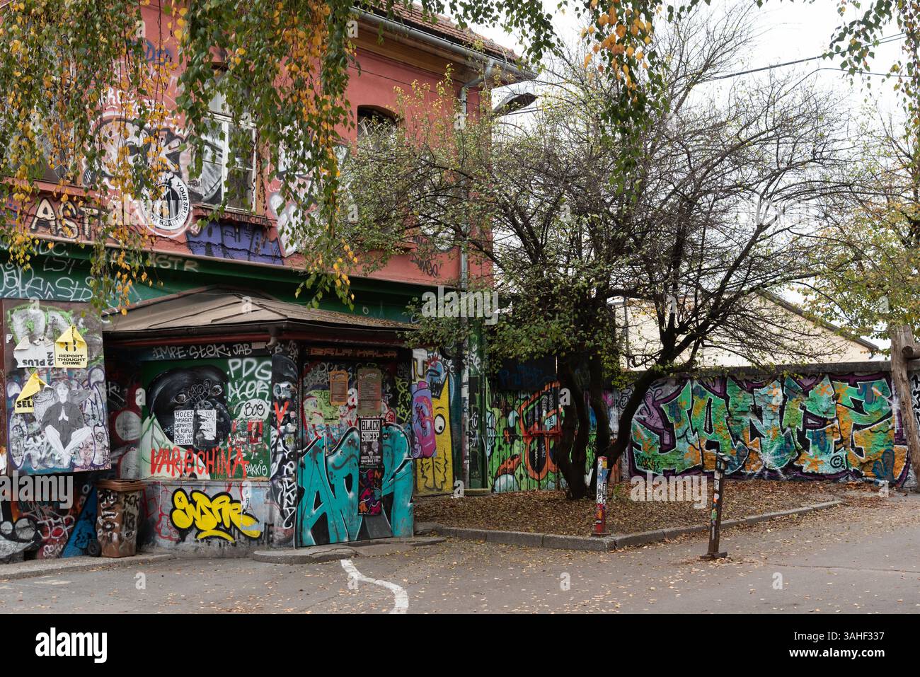 Metelkova mesto art center an autonomous social and cultural in Ljubljana. Stock Photo