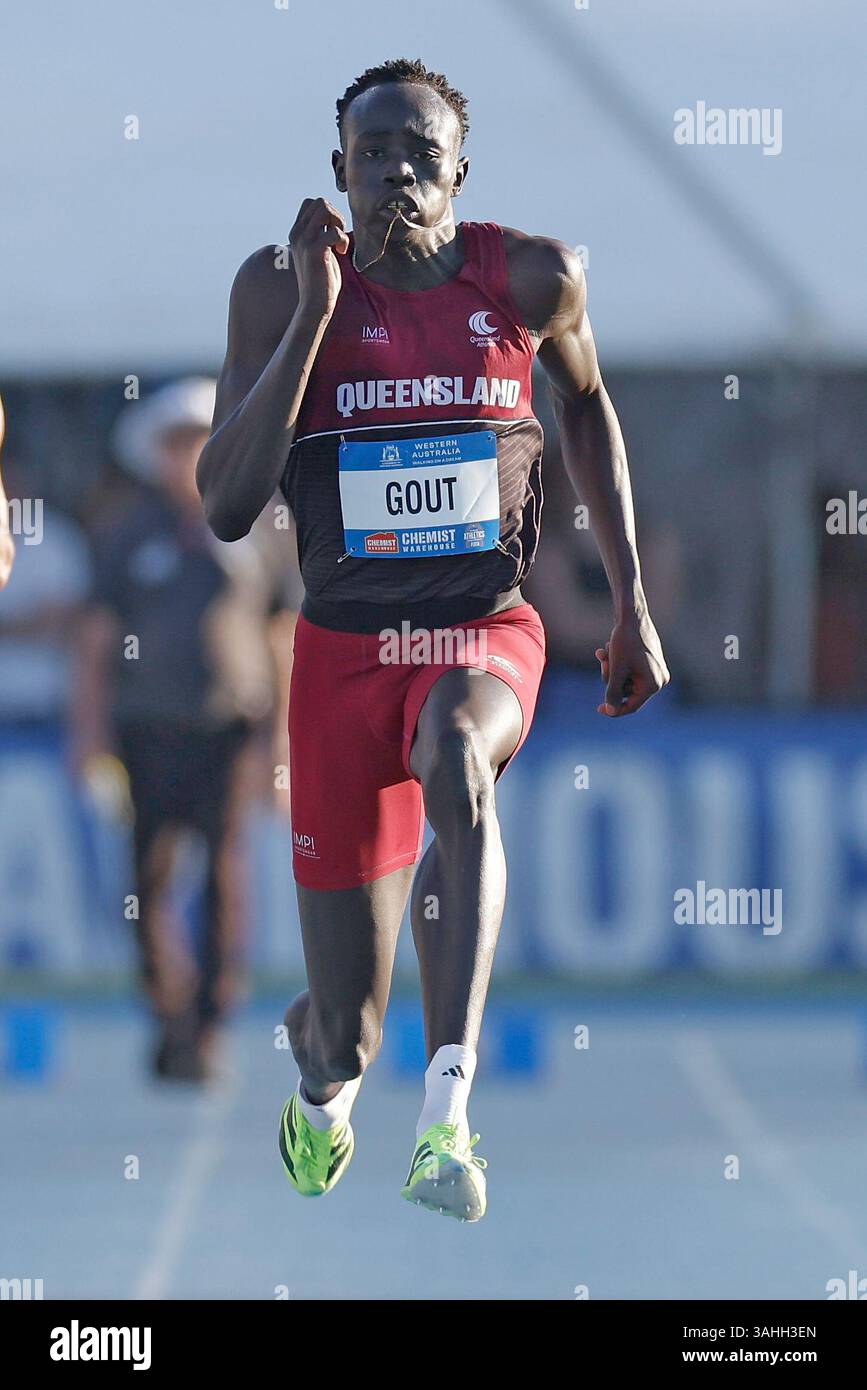 Gout Gout wins the Men’s 100m Under 20’s heat during the 2025