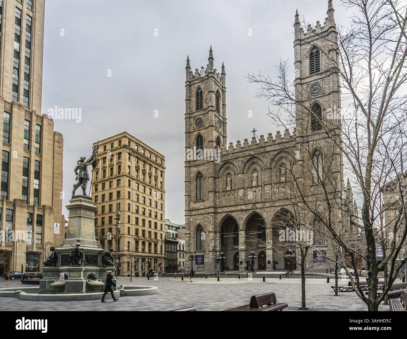 Basilica of Notre-Dame, located on Place d'Armes in the historic Old ...