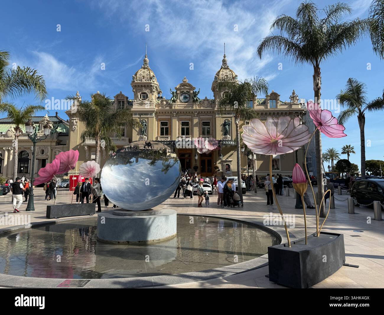 Sky Mirror by Anish Kapoor outside The Casino de Monte-Carlo, Monte Carlo, Monaco. - Smartphone Captured Stock Image