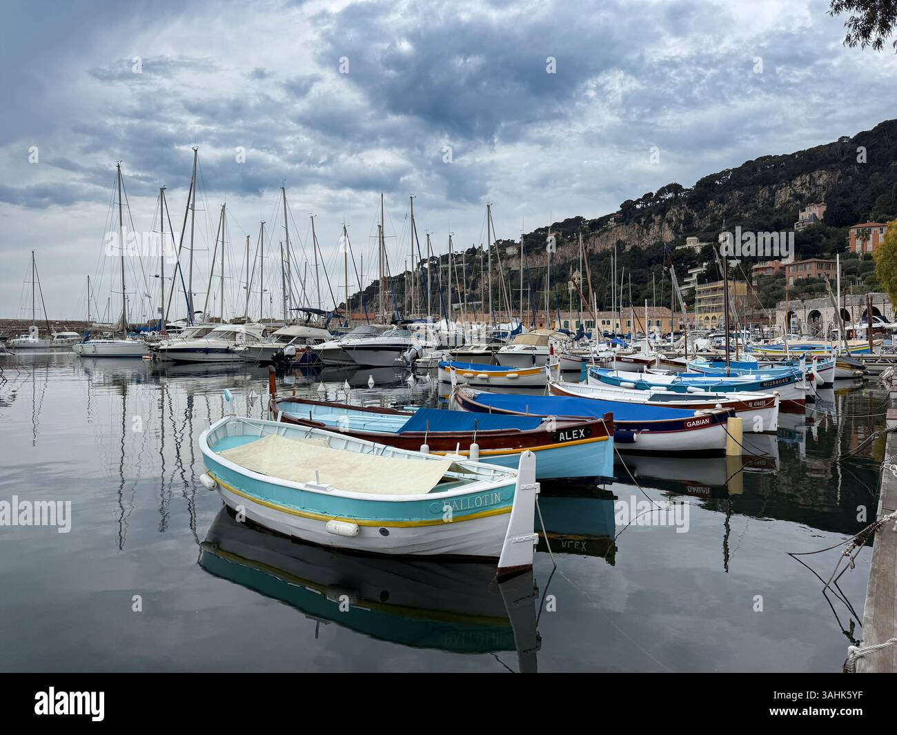 Le Port Royal de La Darse, marina Villefranche Sur Mer, Provence–Alpes–Côte-d'Azur, France. - Smartphone Captured Stock Image