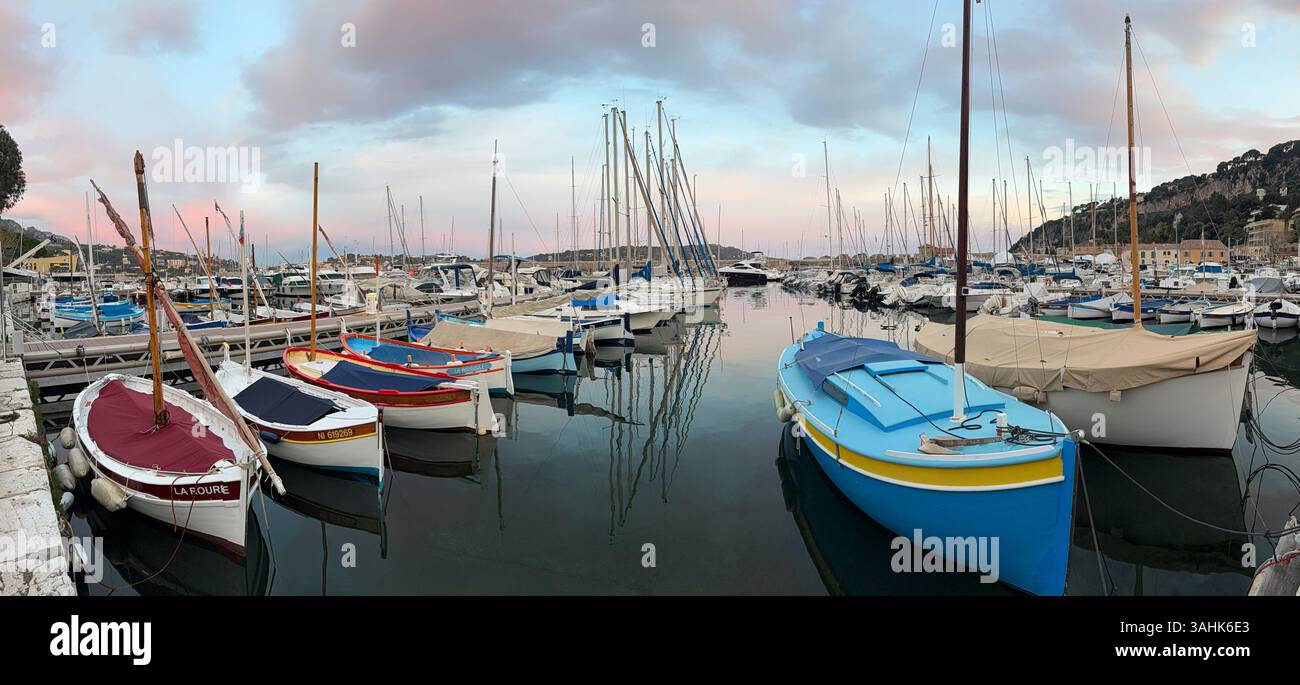 Le Port Royal de La Darse, marina The Marina, Villefranche Sur Mer, Provence–Alpes–Côte-d'Azur, France. - Smartphone Captured Stock Image