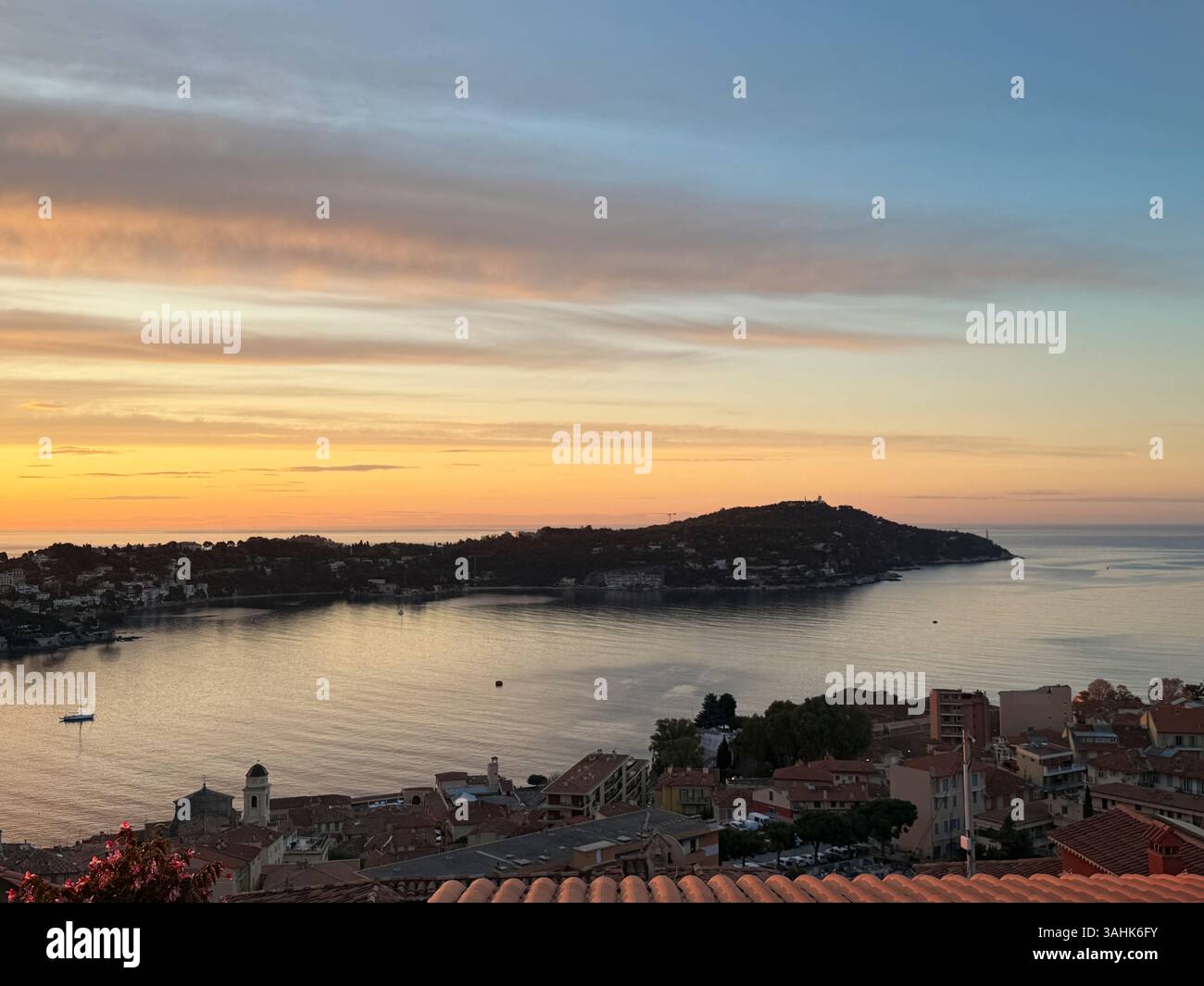 Sunrise at Villefranche Sur Mer, Provence–Alpes–Côte-d'Azur, France. - Smartphone Captured Stock Image