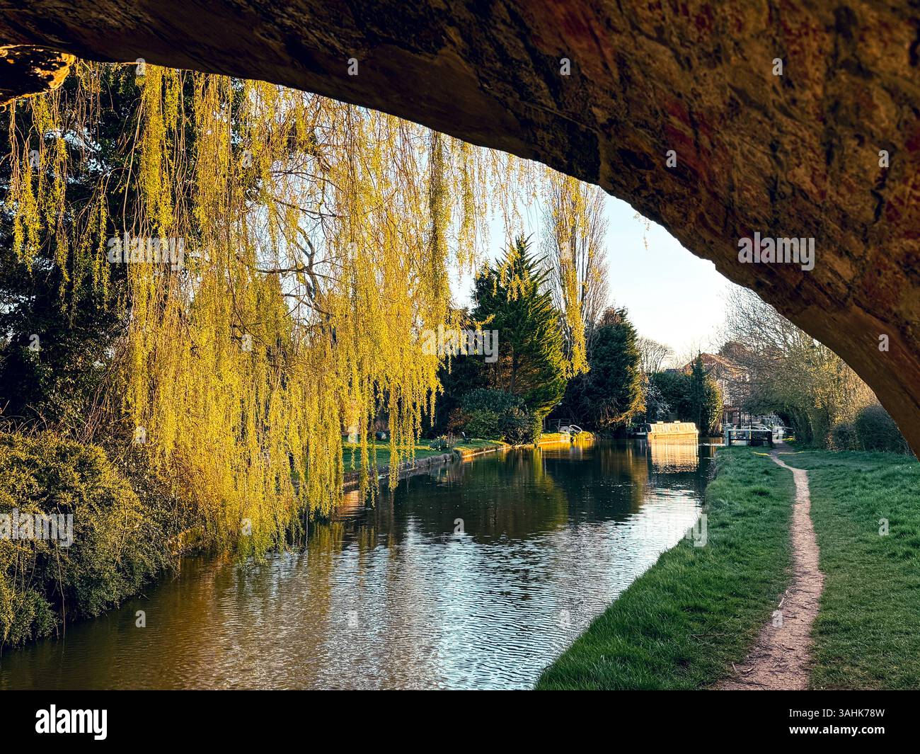 The Grand Union Canal, Weedon Bec, Northamptonshire, England, UK. - Smartphone Captured Stock Image