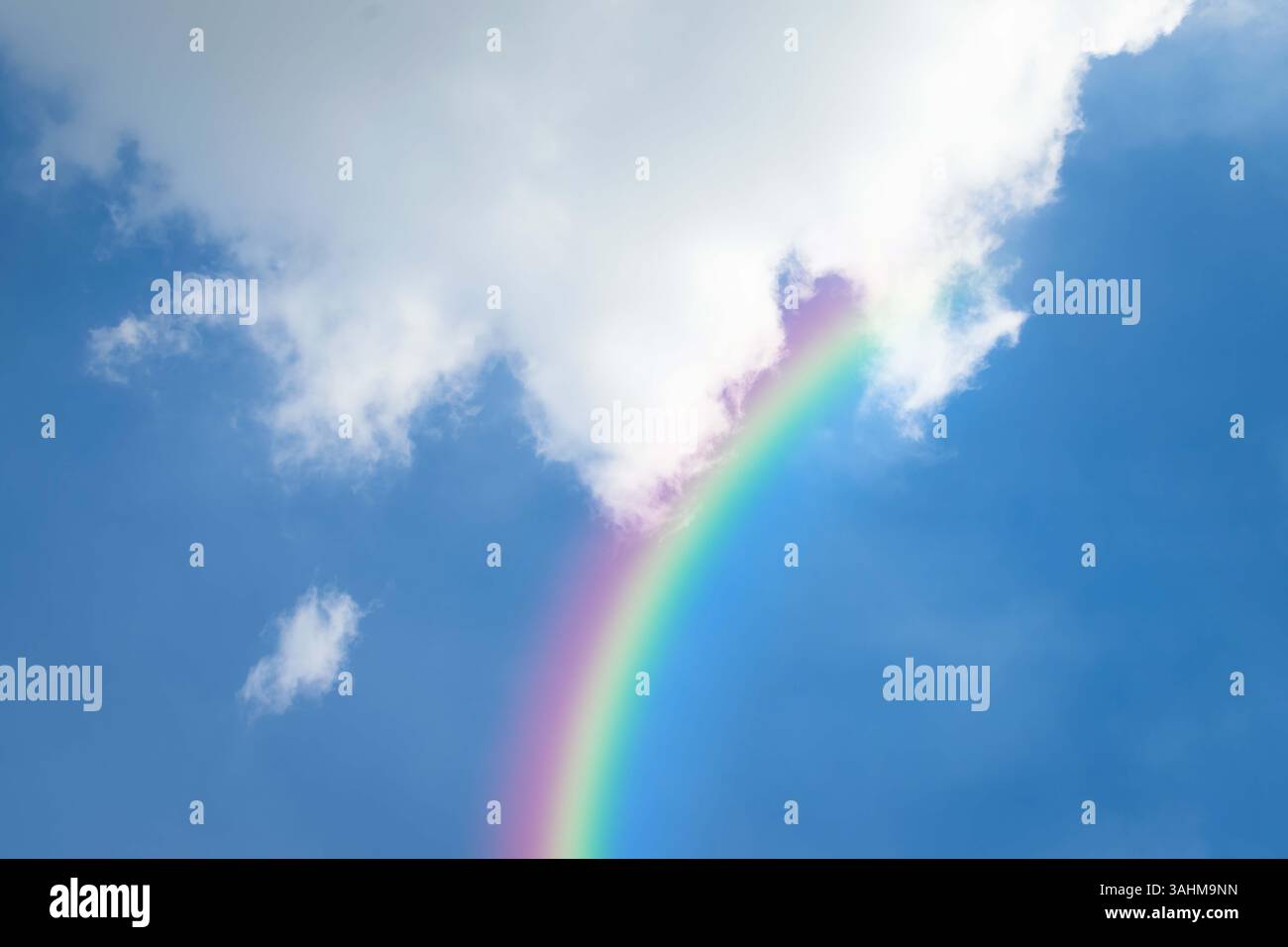 Cloudscape rainbow of natural sky with blue sky and white clouds and ...