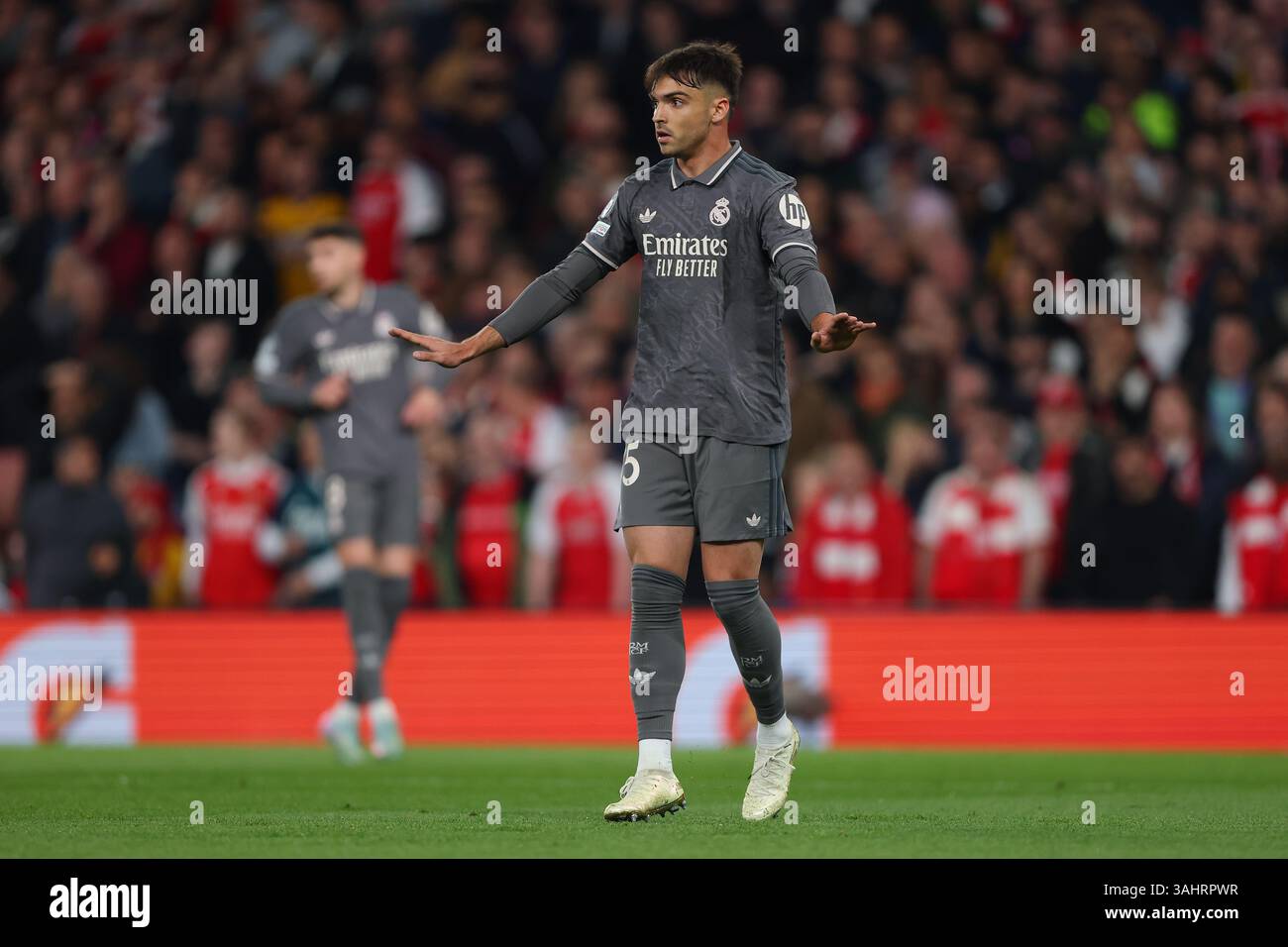 Raul Asencio of Real Madrid - Arsenal v Real Madrid, UEFA Champions ...