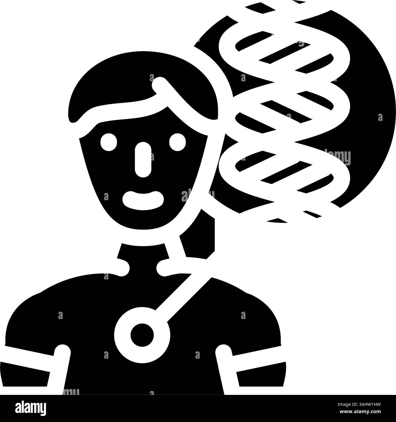 human with dna genetic engineering glyph icon vector illustration Stock ...