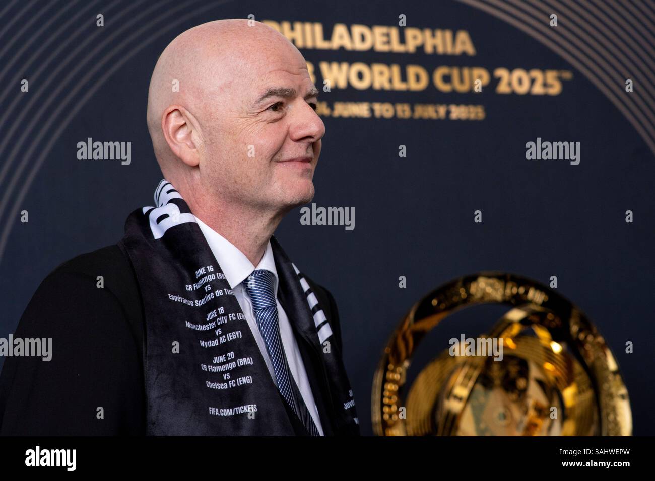 FIFA President Gianni Infantino looks on at a event for the