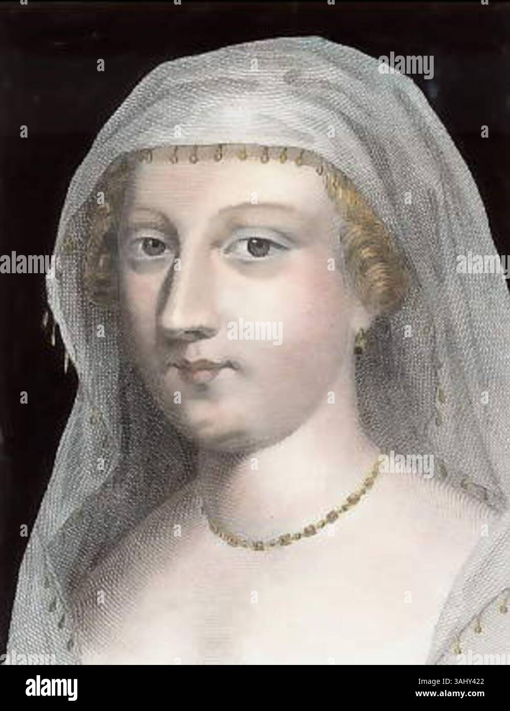 This 1840 steel engraving by Ephraïm Conquy depicts Anne de Rohan ...