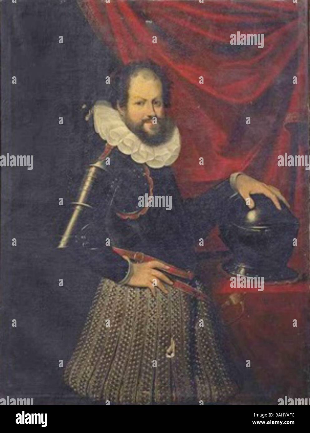 This 17th-century Italian portrait depicts a gentleman wearing armor ...