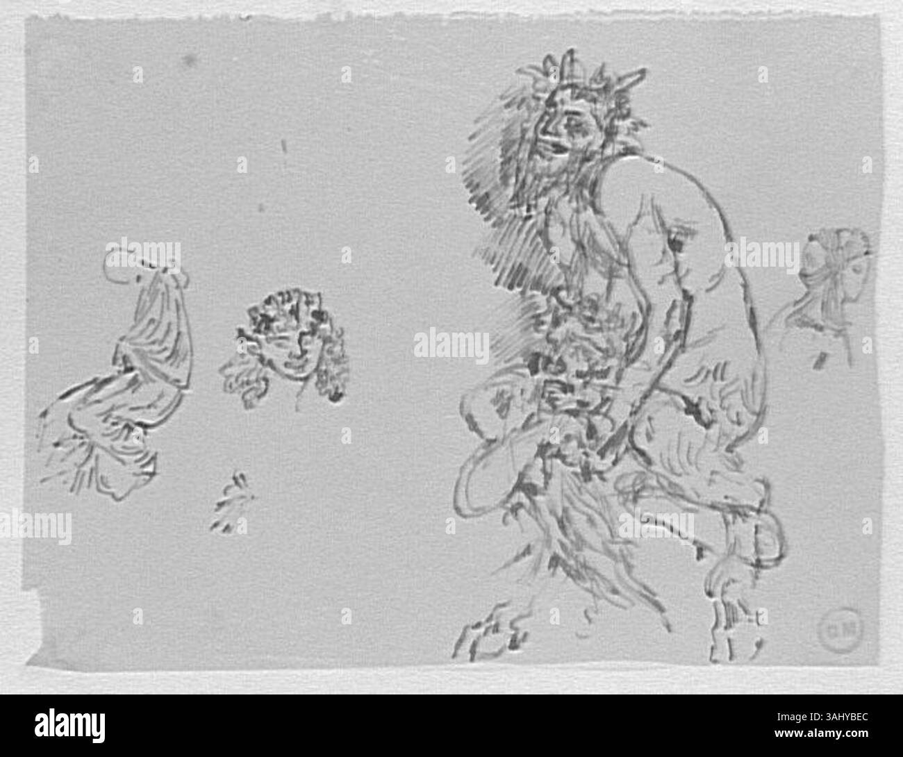 This set of four studies includes a sketch for Apollo and the Satyrs ...