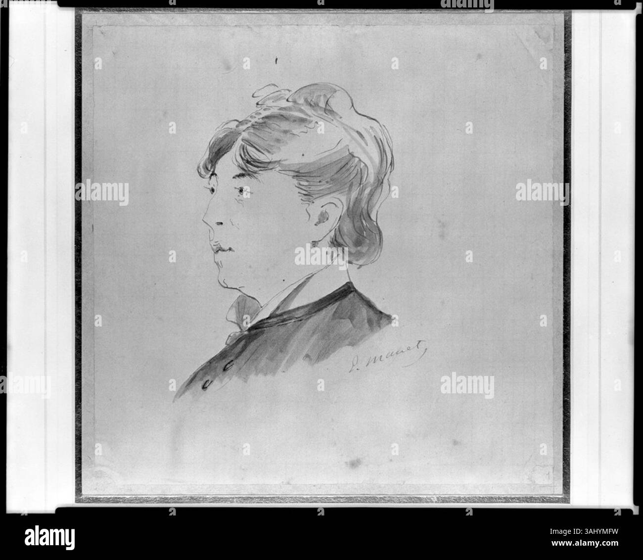 'Mlle Dodu' by Édouard Manet, painted around 1880, is a portrait of a woman named Dodu. The painting is known for Manet's modern approach to portraiture and his expressive brushwork. Stock Photo