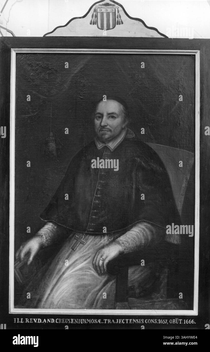 This 17th-century oil portrait depicts Andreas Creusen, the 4th bishop ...