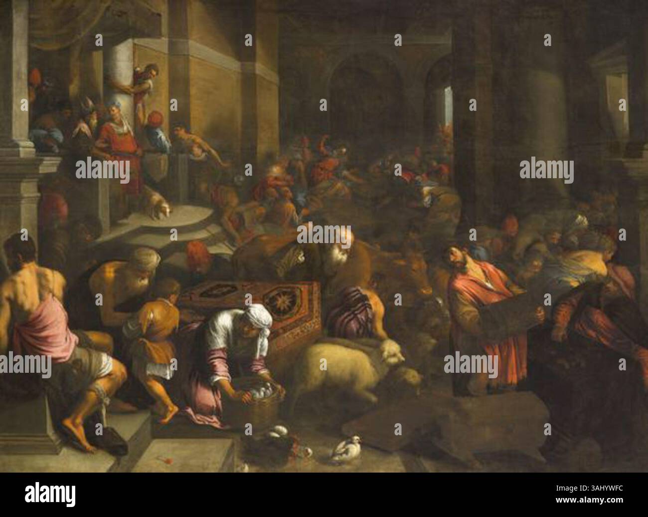 The painting Christ Driving the Money-changers from the Temple, dating ...