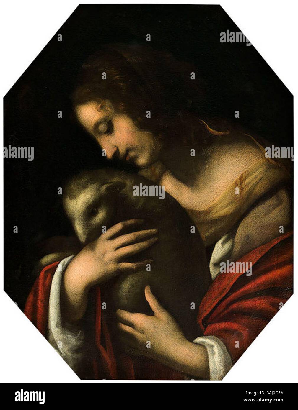 This 16th-century painting by the Italian School represents Saint John ...