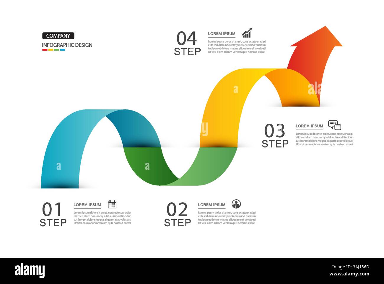 infographics arrow symbol timeline with circle button... Infographics arrow symbol timeline business steps to success Stock ...