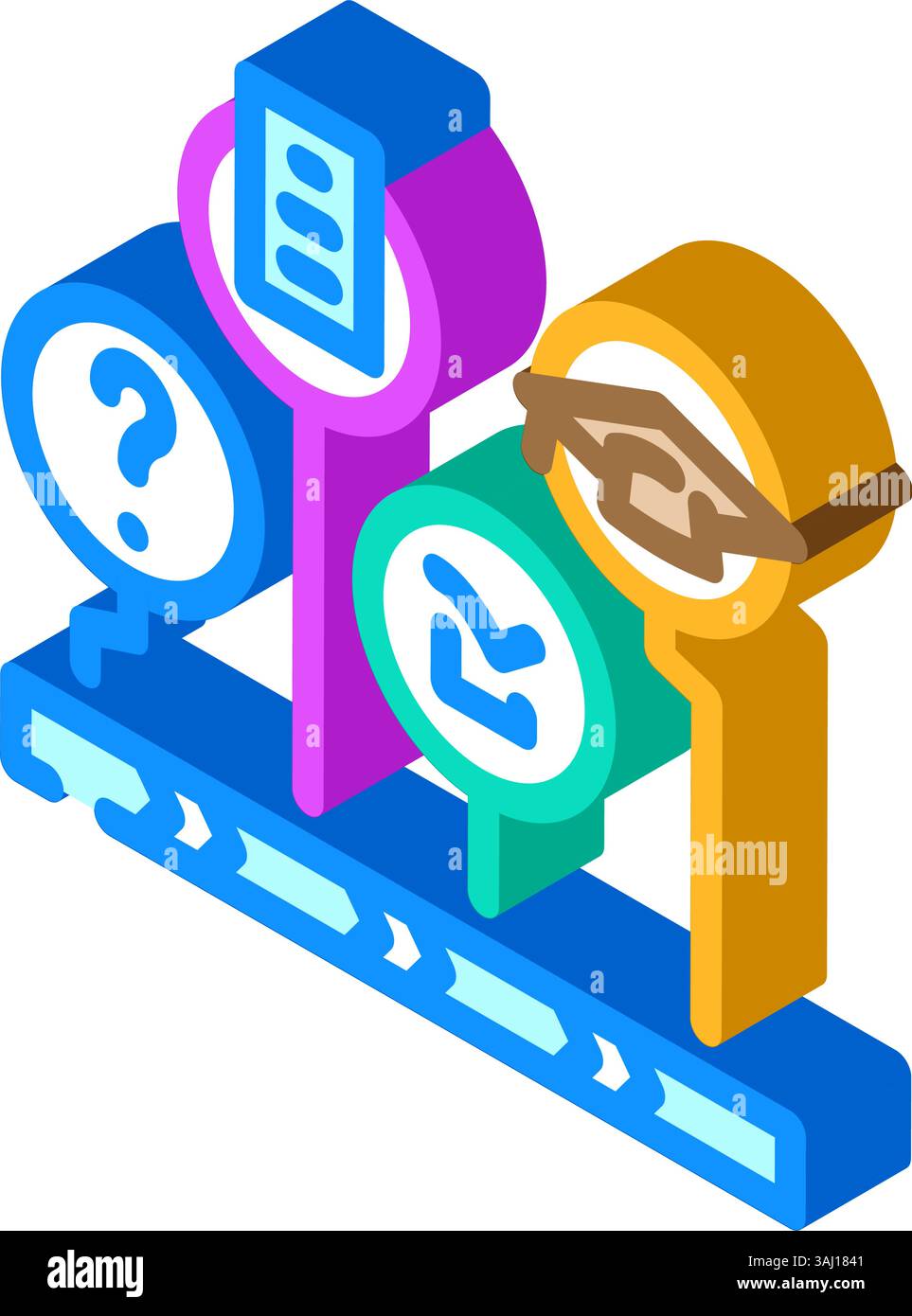 learning path online learning platform isometric icon vector ...