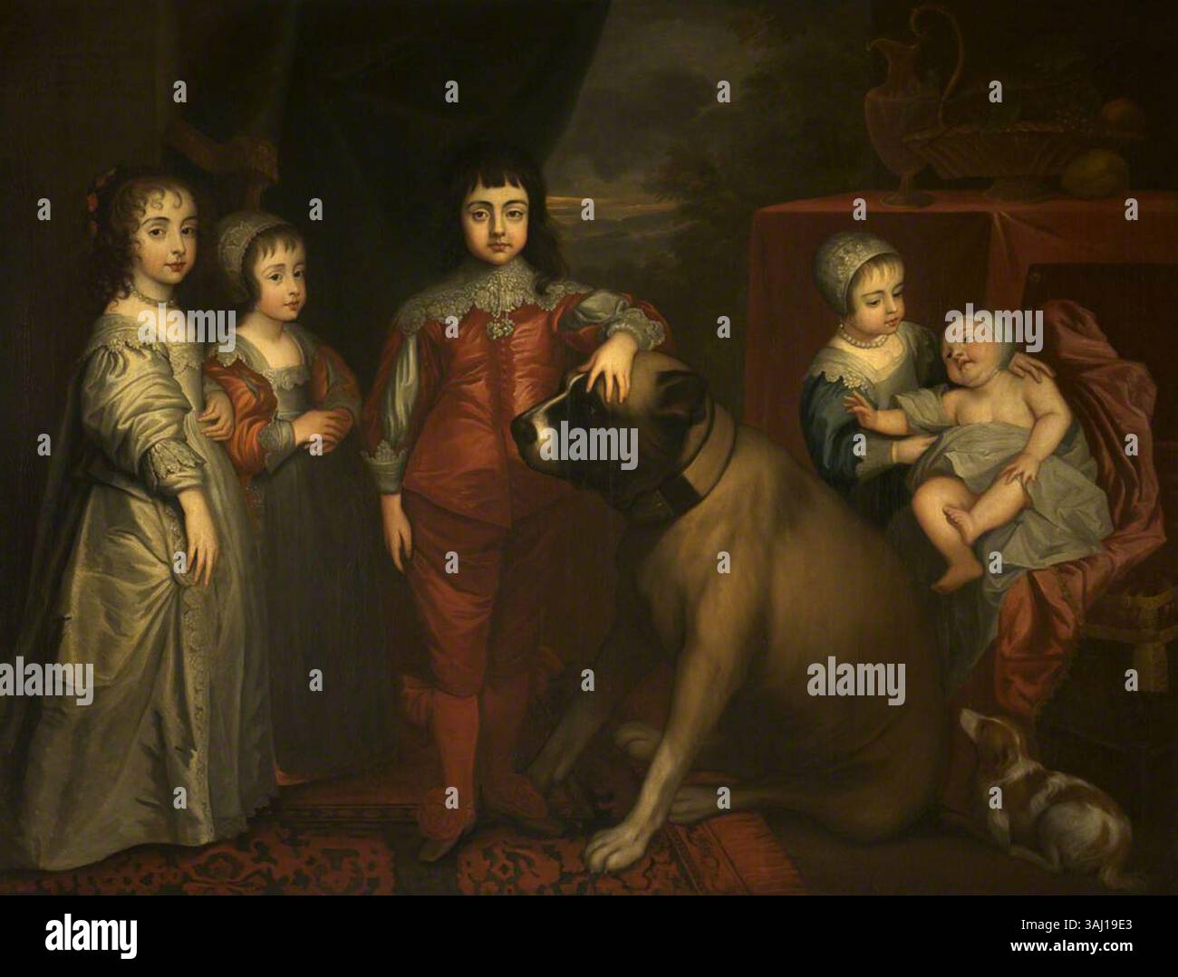 This portrait, attributed to Anthony van Dyck, depicts the five eldest ...