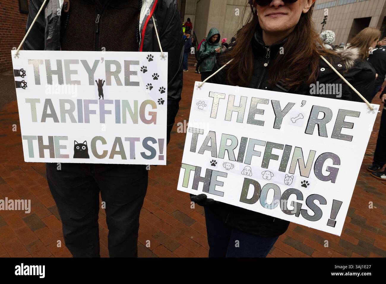 Hand Off protest Boston Massachusetts Stock Photo