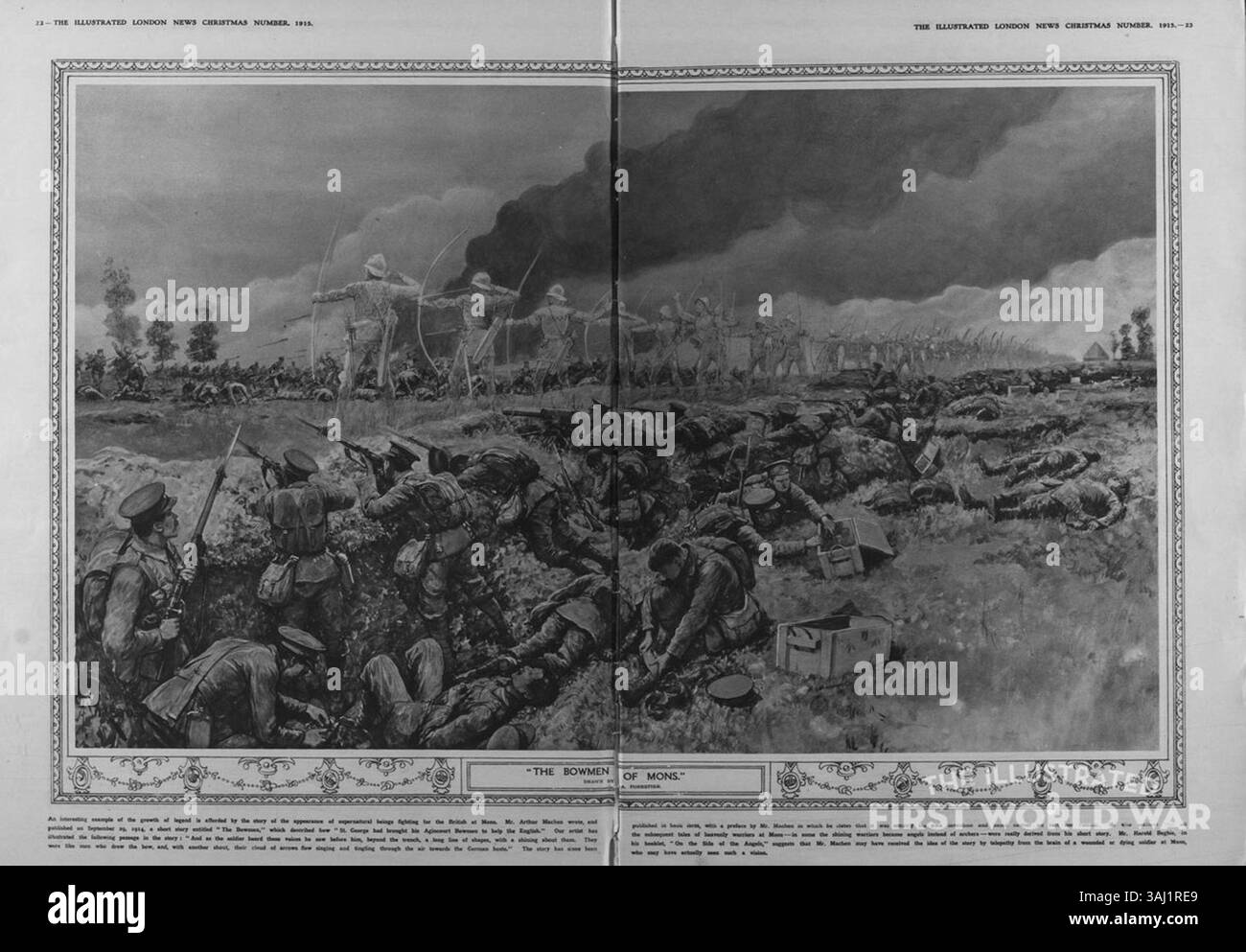 Mons Reference Illustrated London News, Nov 29, 1915. The Ghostly Bowmen of Mons fight ...