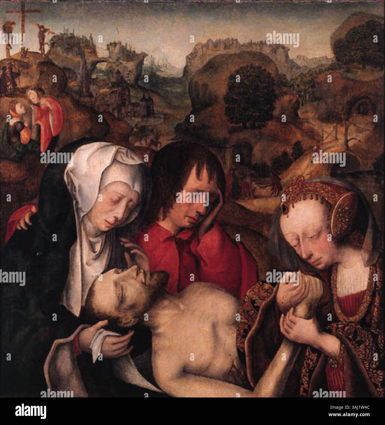 The 'Lamentation' painting by the Master of the Virgo inter Virgines ...