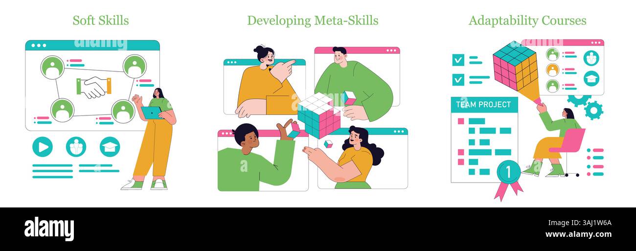 Online Learning. Flat Vector Illustration Stock Vector Image & Art - Alamy