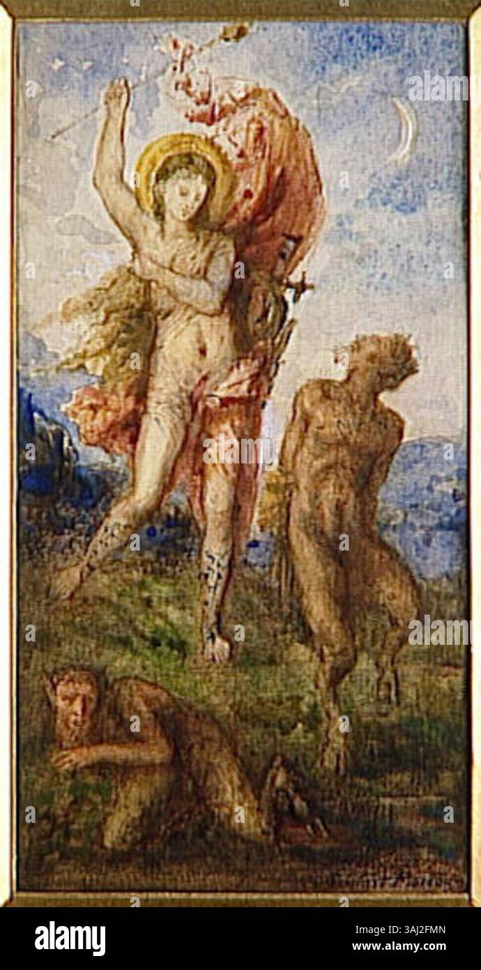 'Apollon et satyres' by Gustave Moreau portrays the Greek god Apollo ...